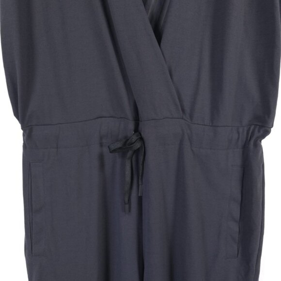 ADIDAS CLIMALITE Charcoal Gray WANDERLUST Wrap Front Jumpsuit Women’s LARGE - Picture 10 of 15